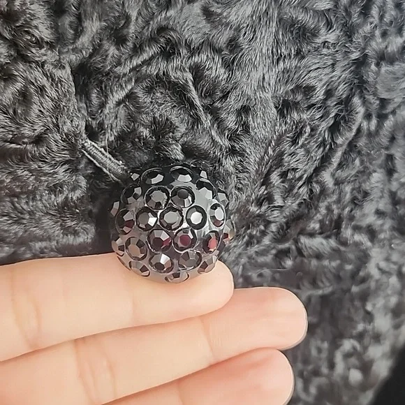 VINTAGE REAL FUR PERSIAN LAMB FOX FUR COLLAR LINED COAT EUC - Picture 8 of 15